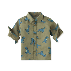 Рубашка с длинным рукавом Gingersnaps "Baby Zeph Rex Rave", хаки